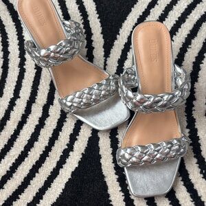 Silver Braided Women's Sandals